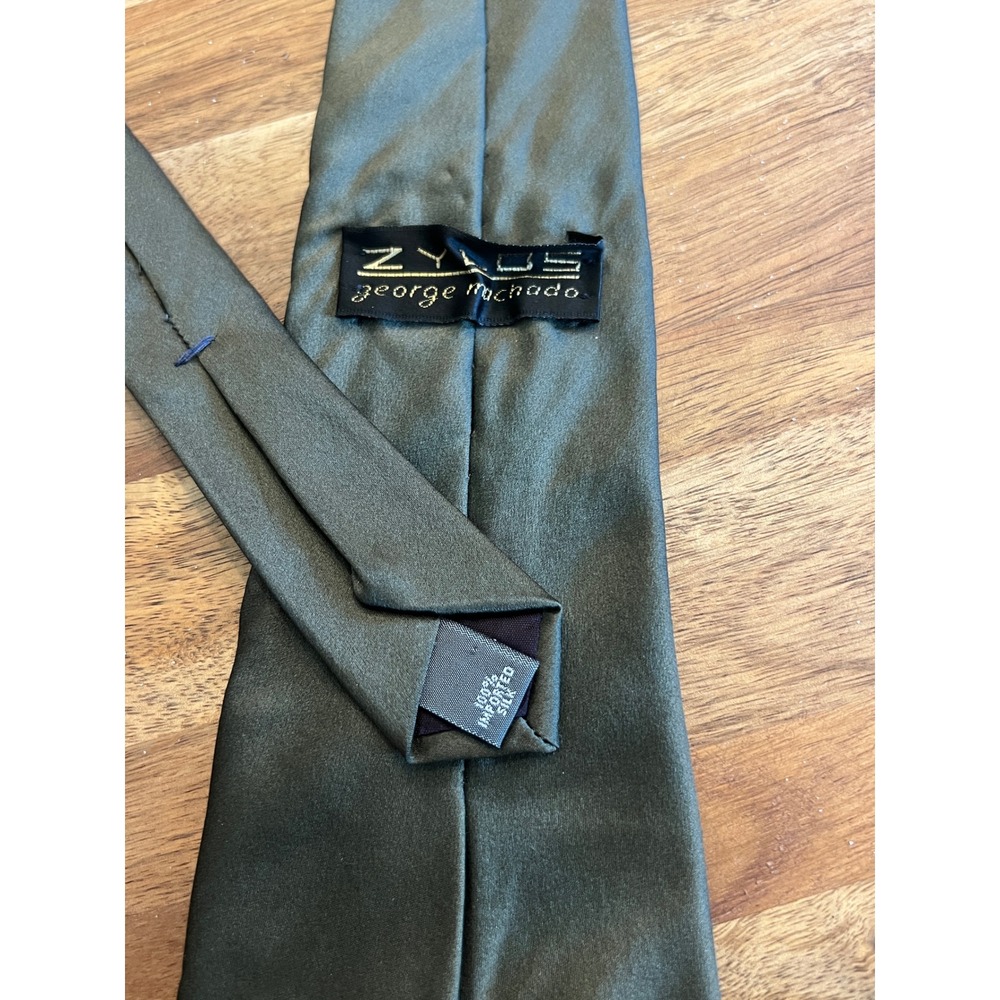 Zylos by George Machado‎ Olive Green 100% Silk Tie Made in Italy